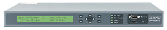 The LANTIME M320/TCR Network Time Server combines a Time Code Receiver module with an embedded Linux computer