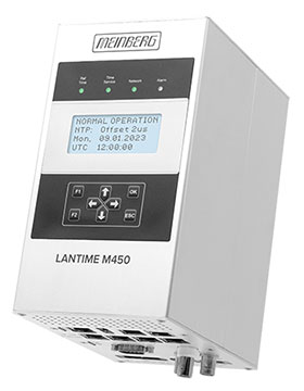 LANTIME M450 - GPS Time Server for DIN Rail Mount. NTP Time Server with Reference Clock for Industrial Applications.
